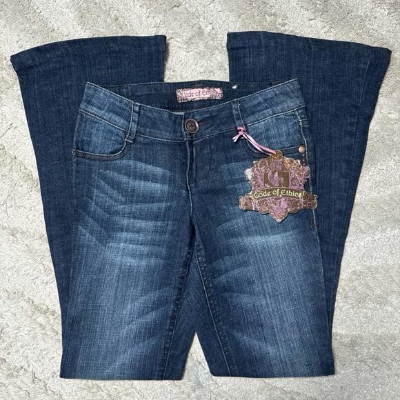 Y2K Vintage Code of Ethics Low Rise Bell Bottoms NWT - Picture 2 of 7